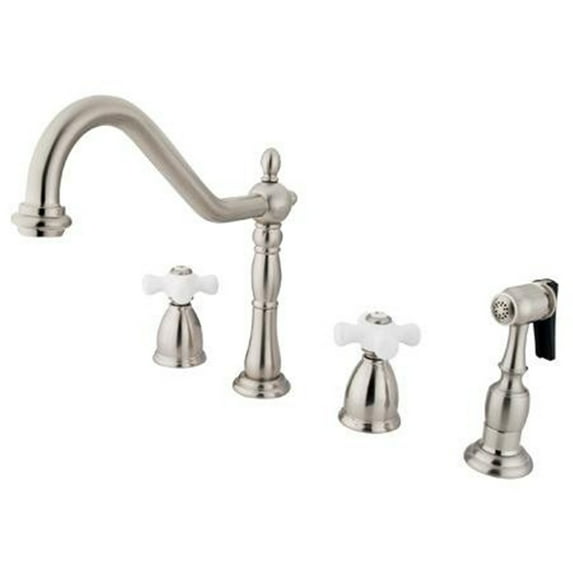 Kingston Brass KB1799PXBS Widespread Kitchen Faucet, Brushed Nickel/Polished Brass