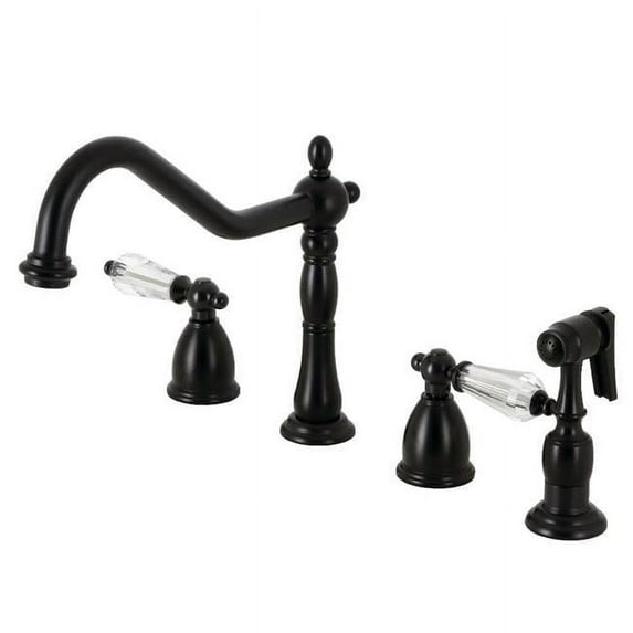Kingston Brass Kb179.Wllbs Wilshire 1.8 GPM Widespread Kitchen Faucet - Black