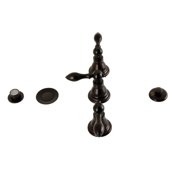 Kingston Brass KB325ACL American Classic Three-Handle Bidet Faucet with Brass Pop-Up, Oil Rubbed Bronze