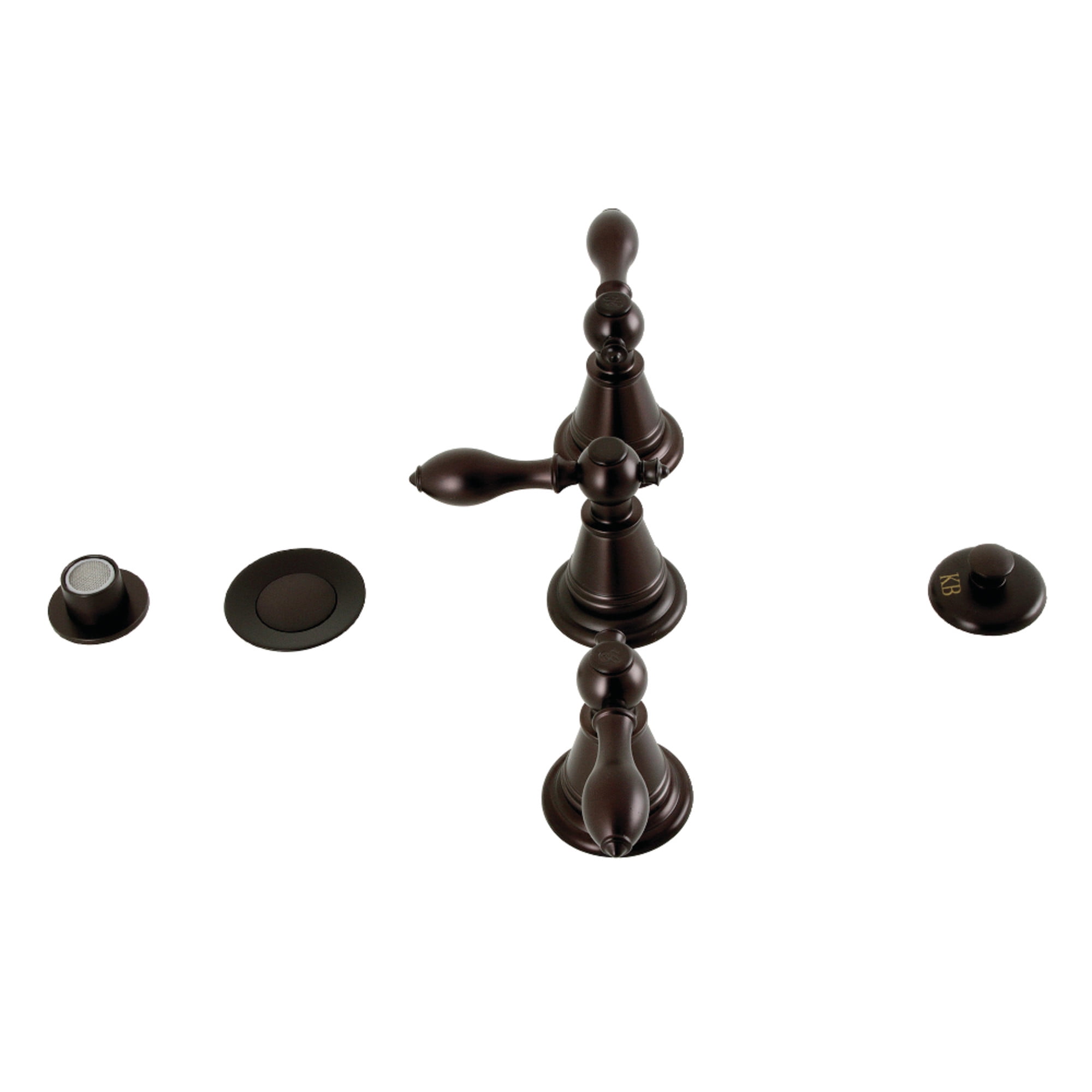 Kingston Brass KB325AL Victorian Three-Handle Bidet Faucet with Brass Pop-Up, Oil Rubbed Bronze