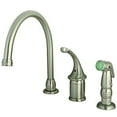 thumbnail image 1 of Kingston Brass KB3818GLSP Georgian Kitchen Faucet with Sprayer, 8-3/4-Inch, S..., 1 of 3