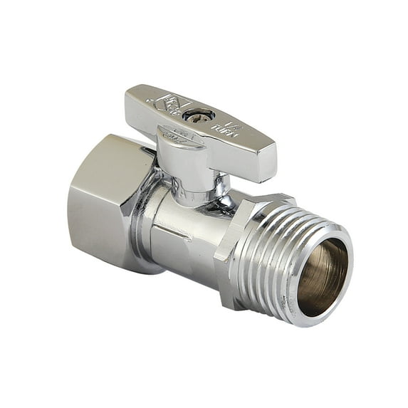 Kingston Brass KB400V1 Shower Scape 1/2" FIP x 1/2" MIP Quarter-Turn Quarter-Turn Straight Shut-Off Valve, Polished Chrome