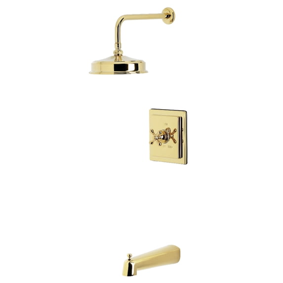 Kingston Brass KB5892AX Revival Single-Handle Pressure Balanced Tub and Shower Faucet, Polished Brass