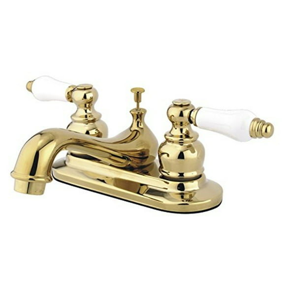 Kingston Brass Restoration Two Handle 4" Centerset Lavatory Faucet with Retail Pop-up