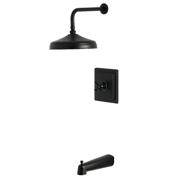 Kingston Brass KB6140AX Revival Single-Handle Pressure Balanced Tub and Shower Faucet, Matte Black