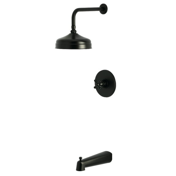 Kingston Brass KB6330BX Metropolitan Single-Handle Pressure Balanced Tub and Shower Faucet, Matte Black