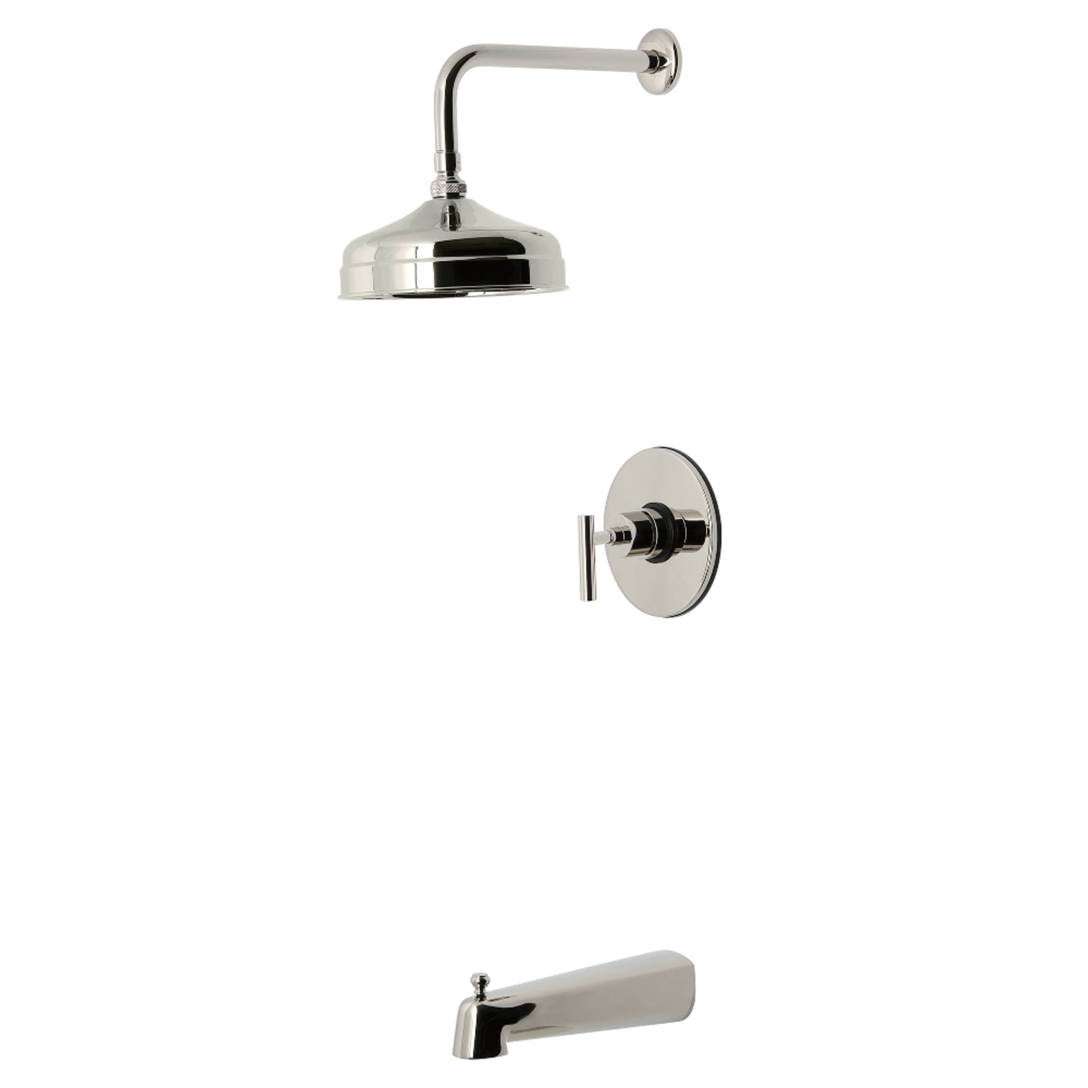 Kingston Brass KB6336CML Manhattan Single-Handle Pressure Balanced Tub and Shower Faucet in Polished Nickel