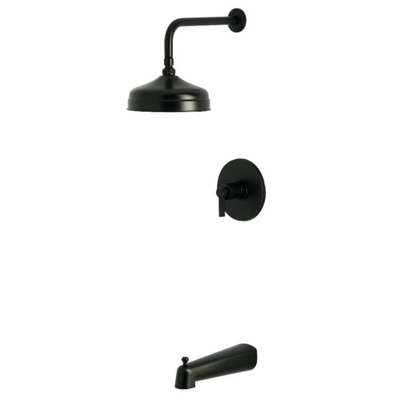 Kingston Brass KB6330NDL NuvoFusion Single-Handle Pressure Balanced Tub and Shower Faucet, Matte Black