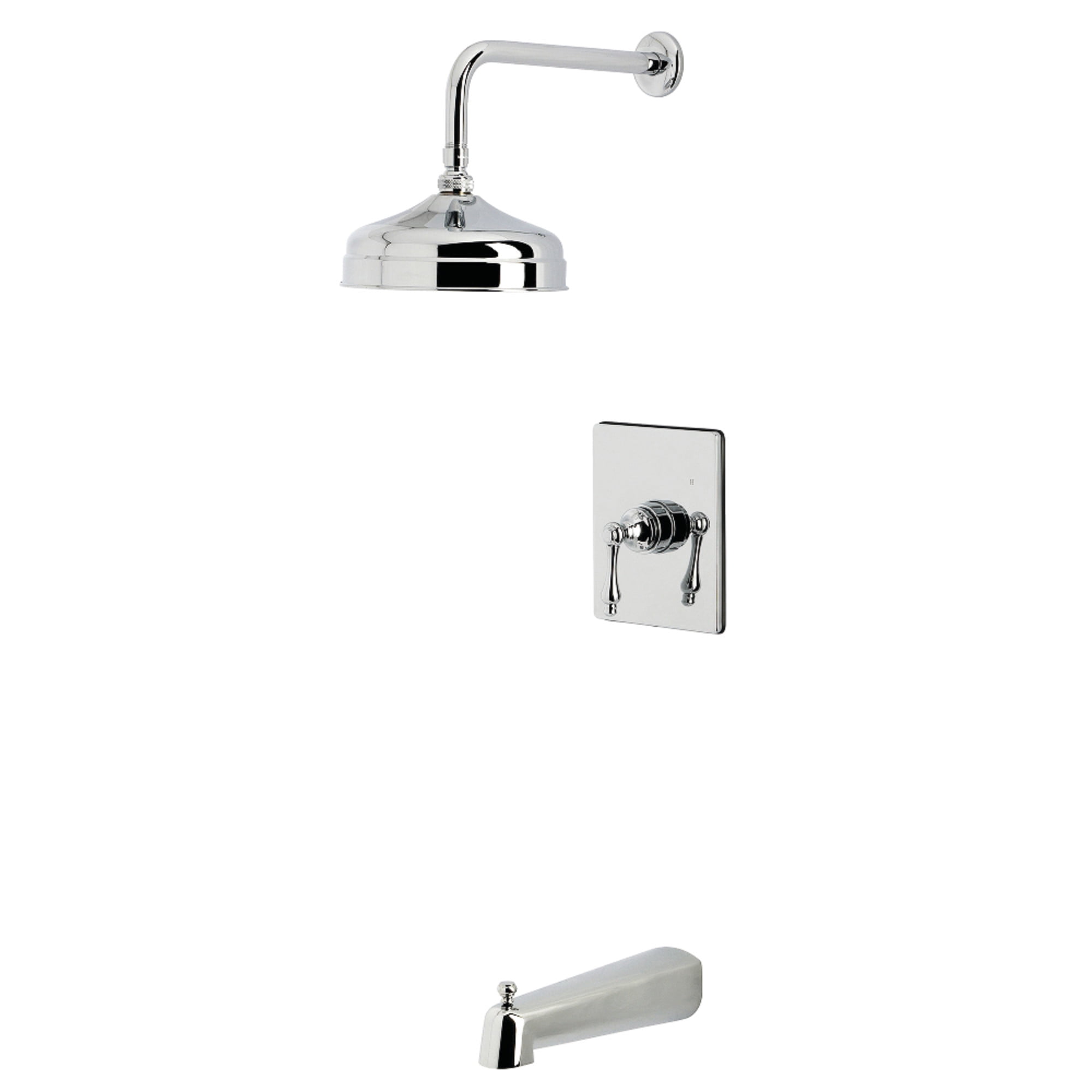 Kingston Brass NB3630PX Water Onyx Pressure Balanced Tub ＆ Shower Faucet with Porcelain Cross Handle KINGSTON Brass Restoration KB36310PL Single-Handle Pressure