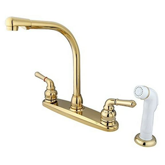 Kingston Brass Magellan 8" High Arch Kitchen Faucet With Sprayer