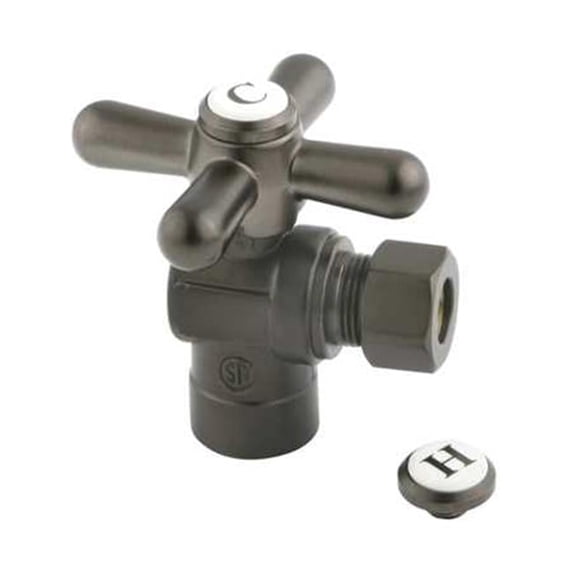 Kingston Brass Kingston Brass .5 in. Sweat, .38 in. O.D. Compression Angle Shut-off Valve, Oil Rubbed Bronze