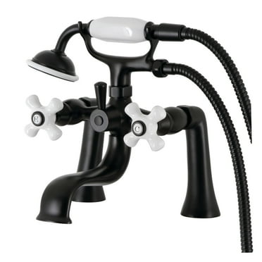 Kingston Brass Kingston Deck Mount Clawfoot Tub Faucet with Hand Shower Matte Black Matte