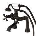 thumbnail image 1 of Kingston Brass KS268ORB Kingston 7" Center Deck-Mount Clawfoot Tub Faucet with Hand Shower, Oil Rubbed Bronze, 1 of 8