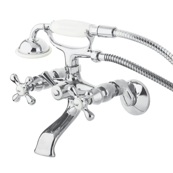 Polished Chrome Clawfoot Tub Faucet with Hand Shower