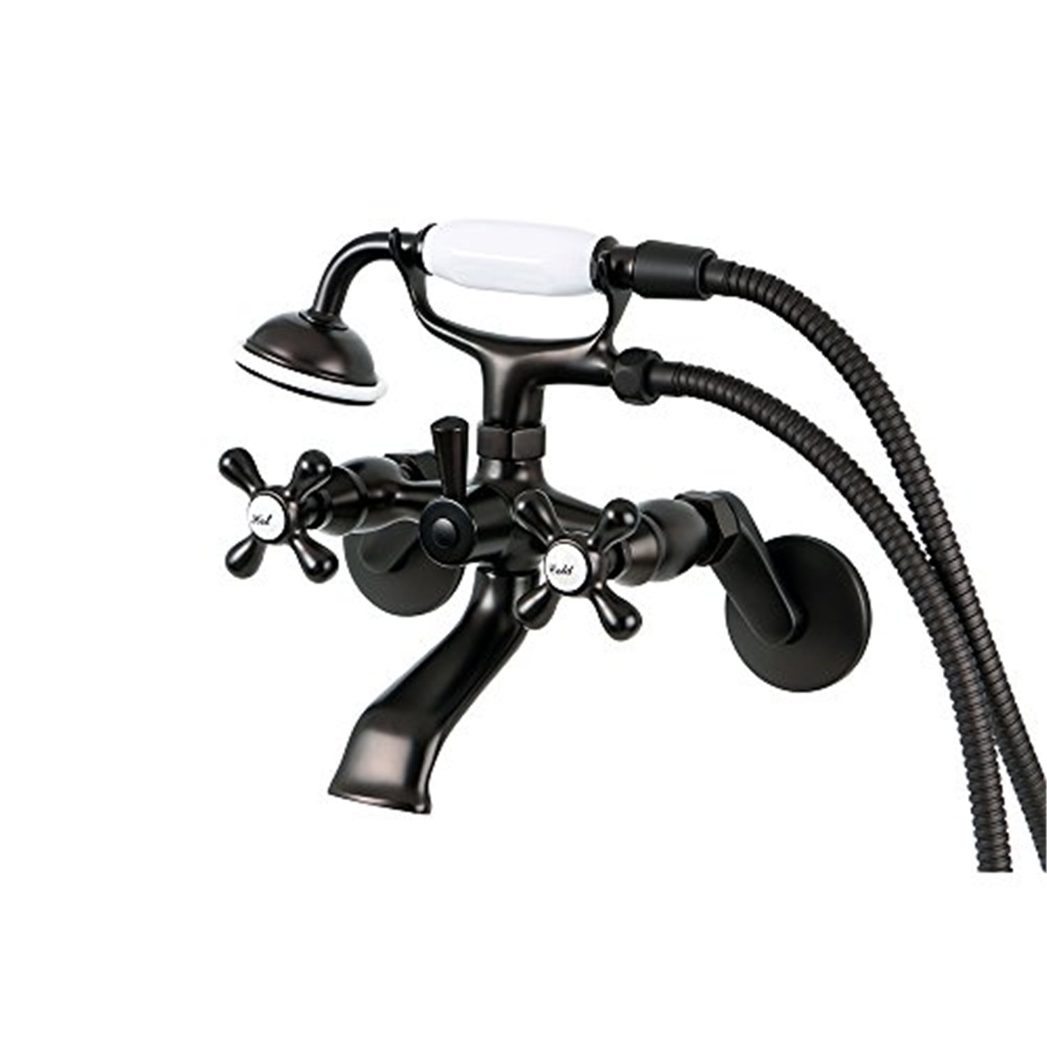 Oil Rubbed Bronze Wall Mounted Clawfoot Tub Faucet with Handshower