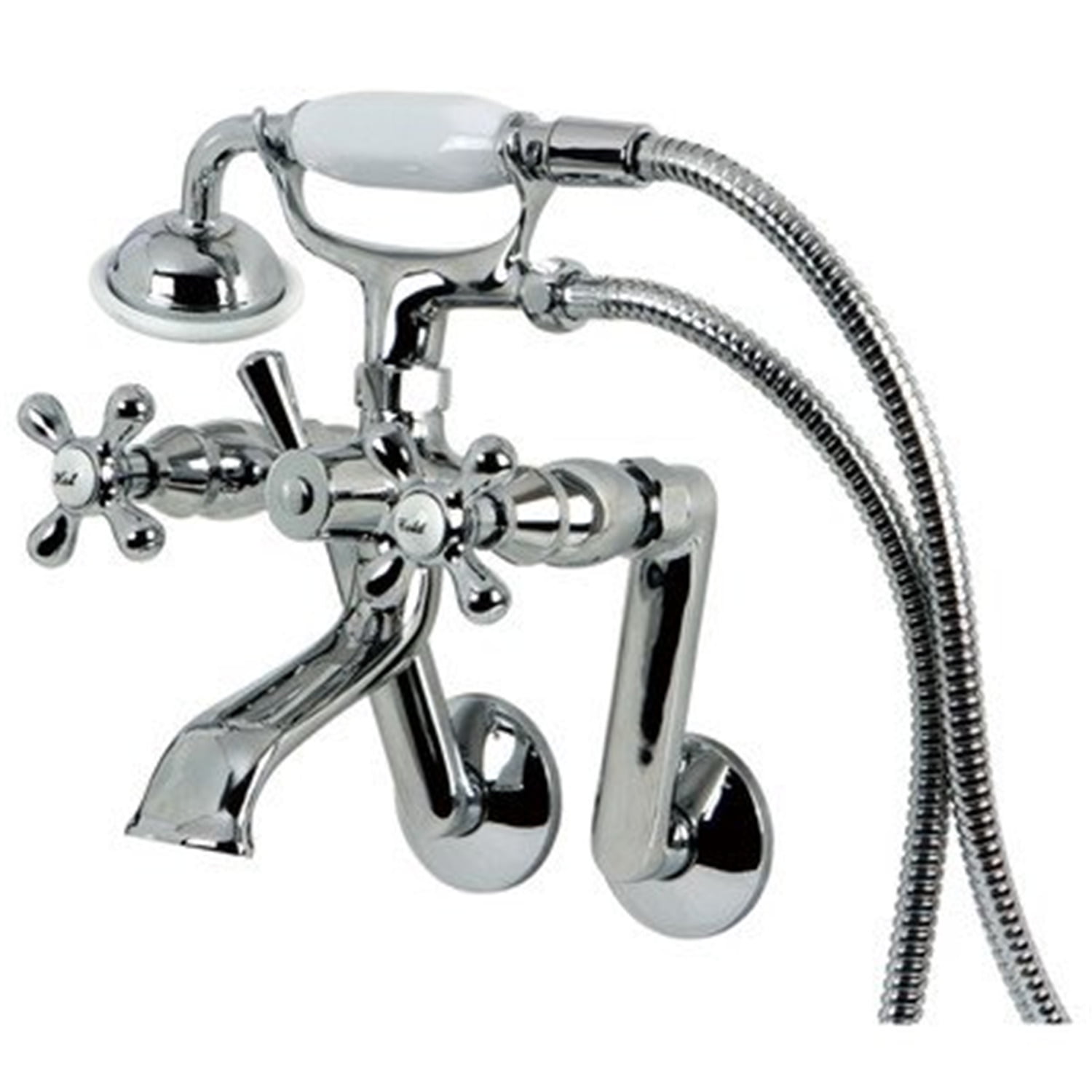 Elegant Polished Chrome Clawfoot Tub Faucet with Hand Shower