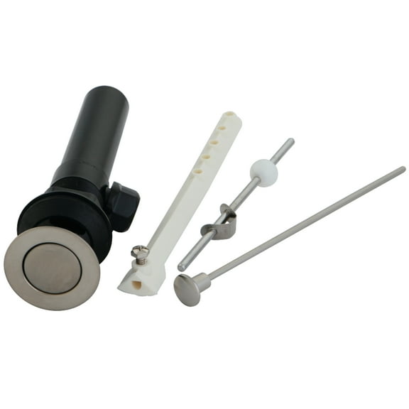 Kingston Brass KP1008 Plastic Pop-Up Bathroom Sink Drain with Overflow in Brushed Nickel