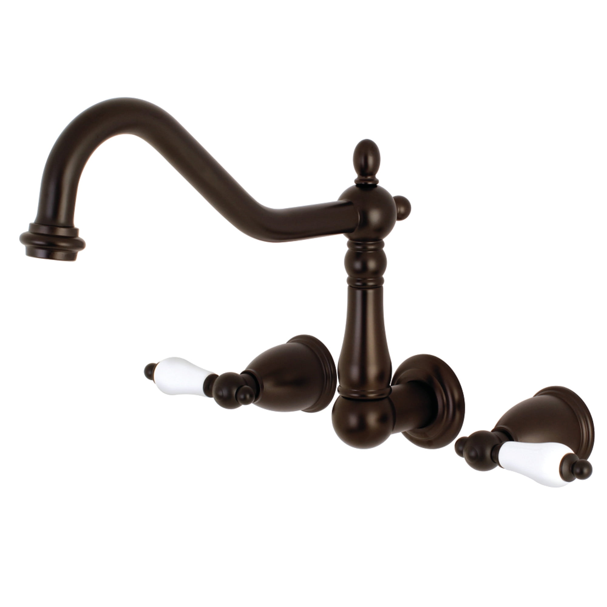 Kingston Brass KS1025PL Heritage Two-Handle Wall Mount Roman Tub Faucet, Oil Rubbed Bronze