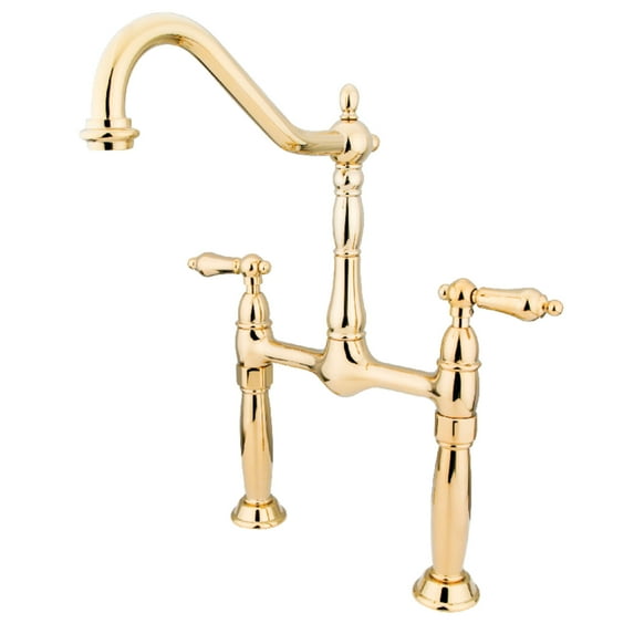 Victorian Double Handle Widespread Vessel Sink Faucet Finish: Polished Brass