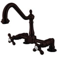 thumbnail image 1 of Kingston Brass KS1145AX Heritage Bridge Kitchen Faucet, Oil Rubbed Bronze, 1 of 4