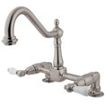 thumbnail image 1 of Kingston Brass KS1148PL Heritage Bridge Kitchen Faucet, Brushed Nickel, 1 of 4