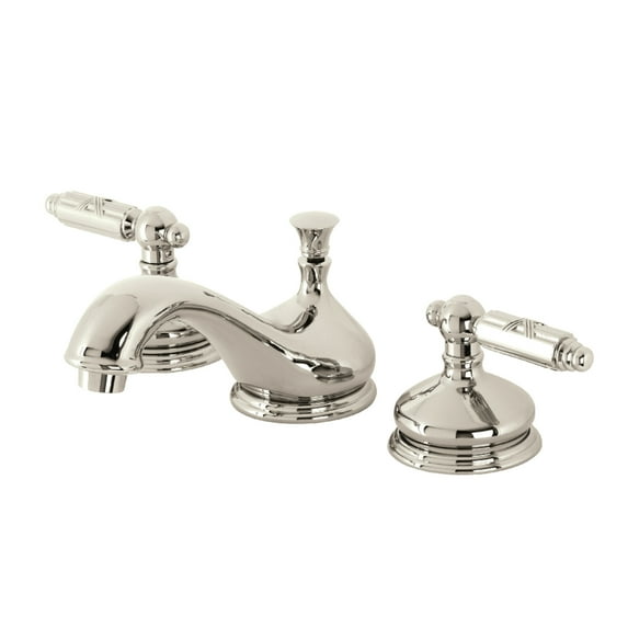 Kingston Brass KS1166GL Georgian Widespread Bathroom Faucet with Brass Pop-Up, Polished Nickel