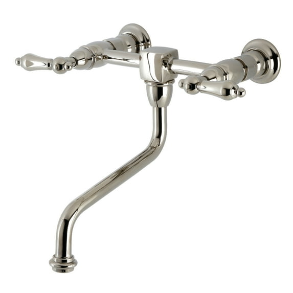 Kingston Brass KS1216AL Heritage Double-Handle Wall Mount Bathroom Faucet, Polished Nickel