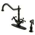 thumbnail image 1 of Kingston Brass  KS1235TXBS French Country Mono Deck Mount Kitchen Faucet with Brass Sprayer, Oil Rubbed Bronze, 1 of 3