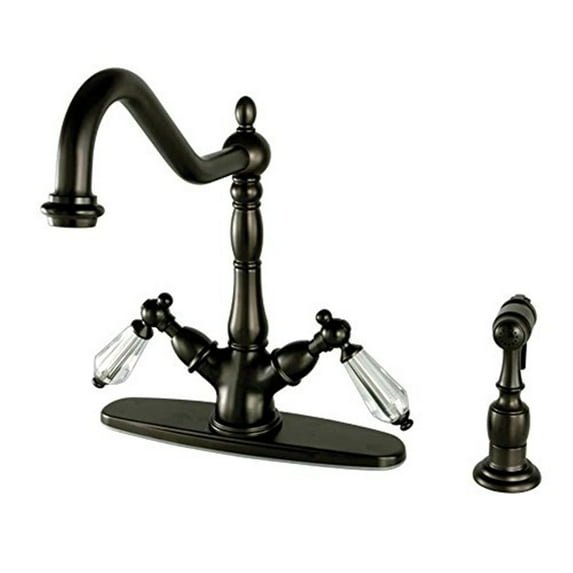 Kingston Brass KS1235WLLBS KS1235WLLBS Mono Deck Mount Kitchen Faucet with Brass Sprayer, ORB