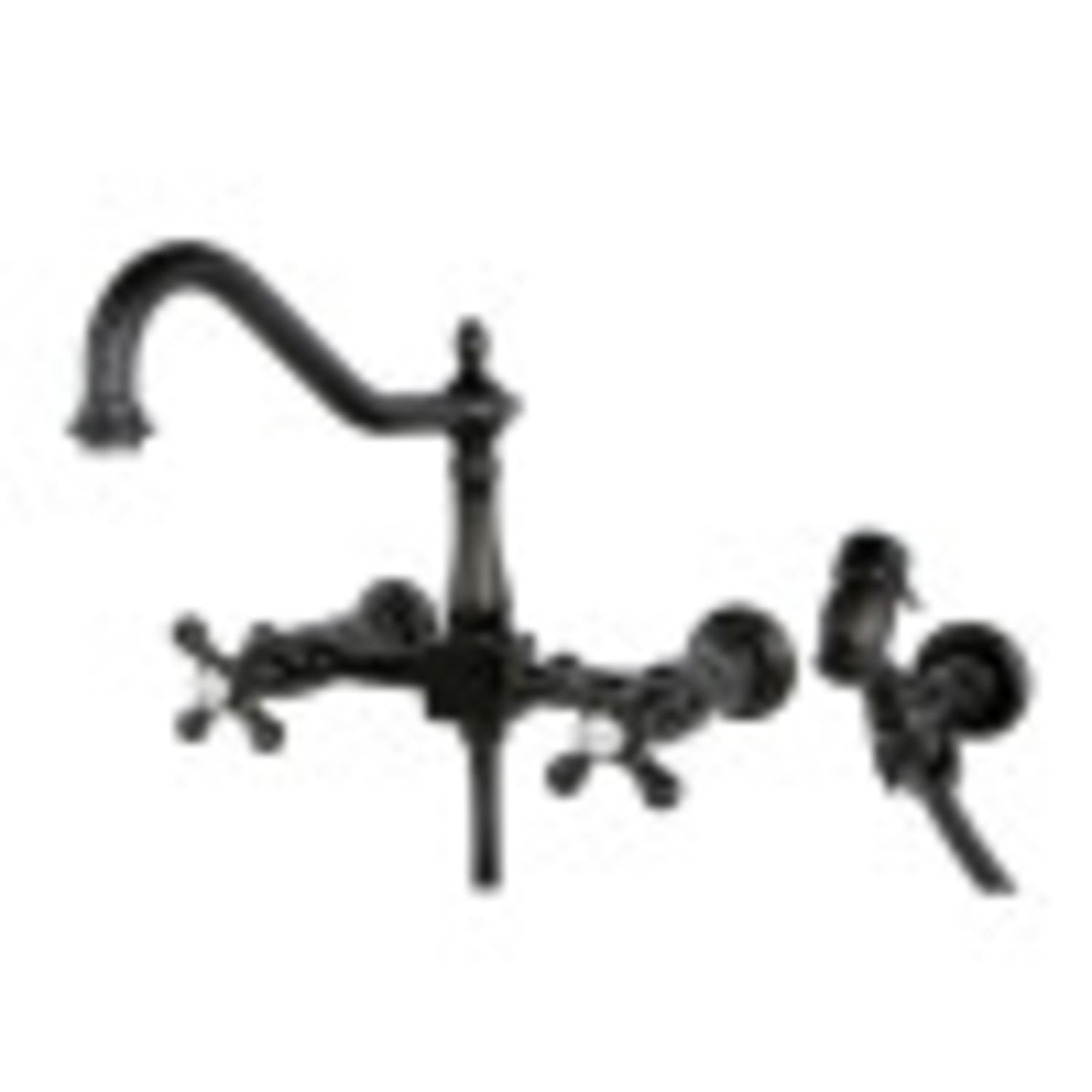 Oil Rubbed Bronze Double-Handle Wall-Mount Kitchen Faucet