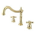 thumbnail image 1 of Kingston Brass KS1342AX Heritage Two-Handle Deck Mount Roman Tub Faucet, Polished Brass, 1 of 4