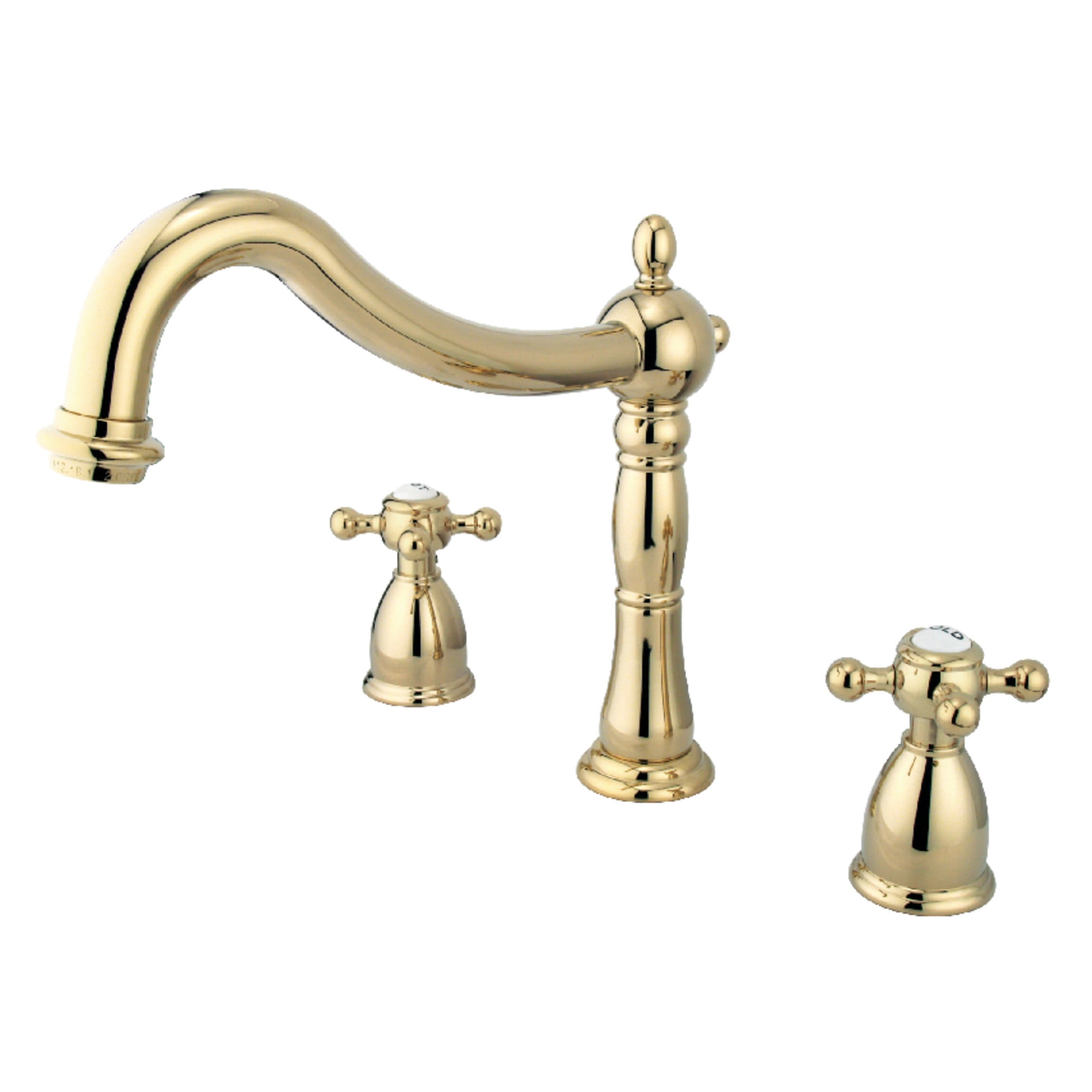 Kingston Brass KS1342BX Metropolitan Two-Handle Deck Mount Roman Tub Faucet, Polished Brass