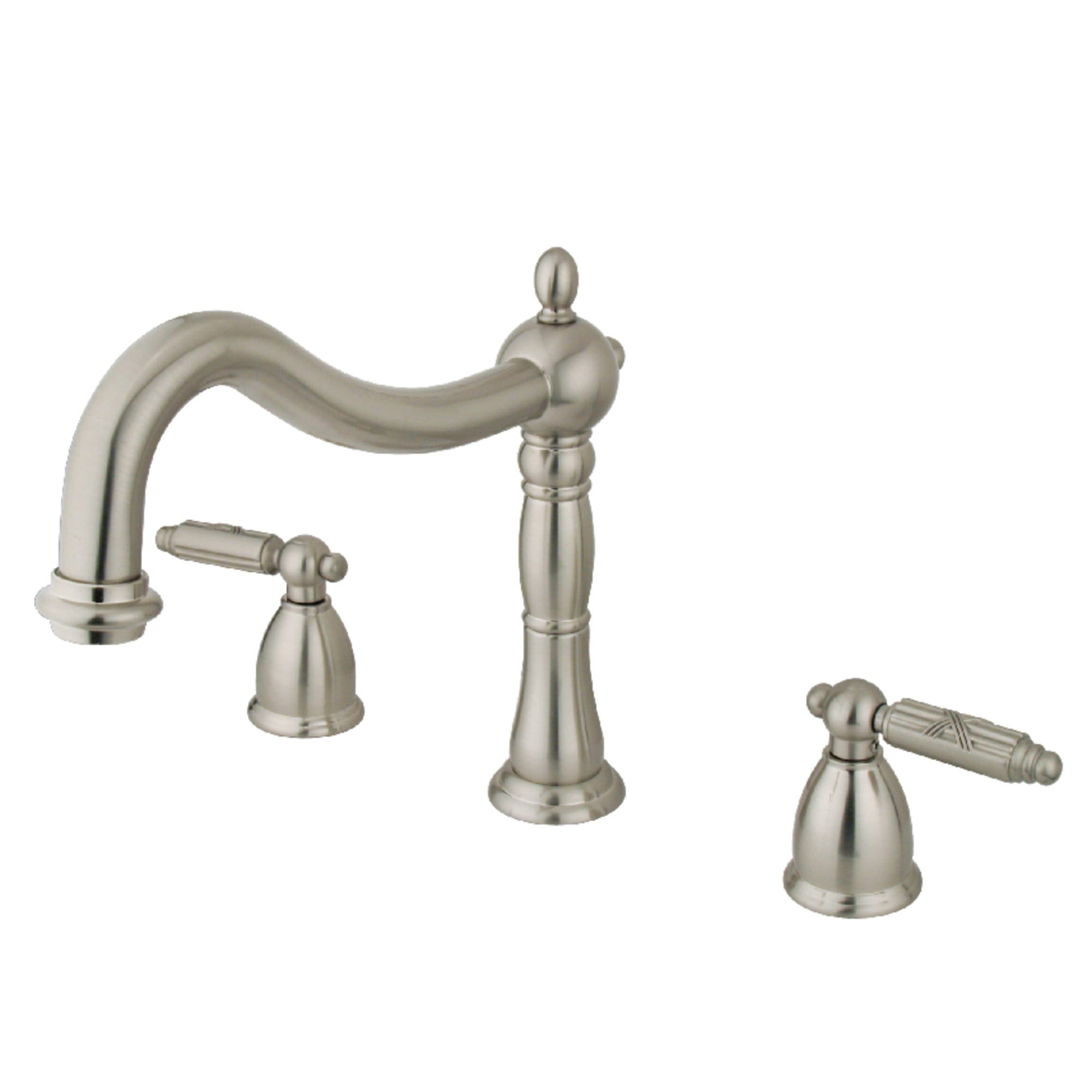 Kingston Brass KS1348GL Georgian Two-Handle Deck Mount Roman Tub Faucet, Brushed Nickel