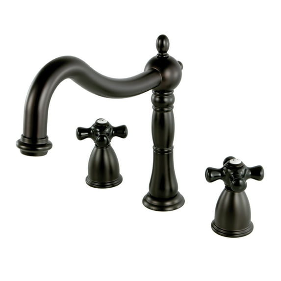 Kingston Brass KS1345PKX Duchess Two-Handle Deck Mount Roman Tub Faucet, Oil Rubbed Bronze