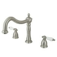 thumbnail image 1 of Kingston Brass KS1348PL Heritage Two-Handle Deck Mount Roman Tub Faucet, Brushed Nickel, 1 of 4