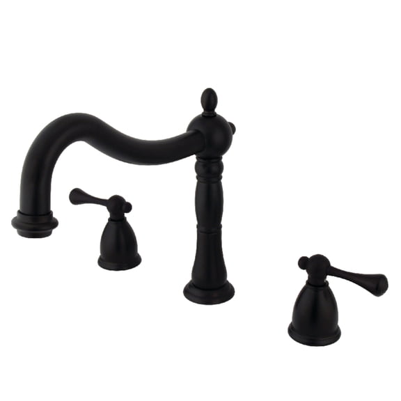 Kingston Brass KS1345BL Heritage Two-Handle Deck Mount Roman Tub Faucet, Oil Rubbed Bronze