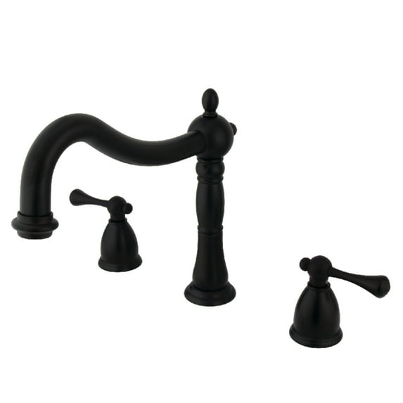 Kingston Brass KS1345BL Heritage Two-Handle Deck Mount Roman Tub Faucet, Oil Rubbed Bronze