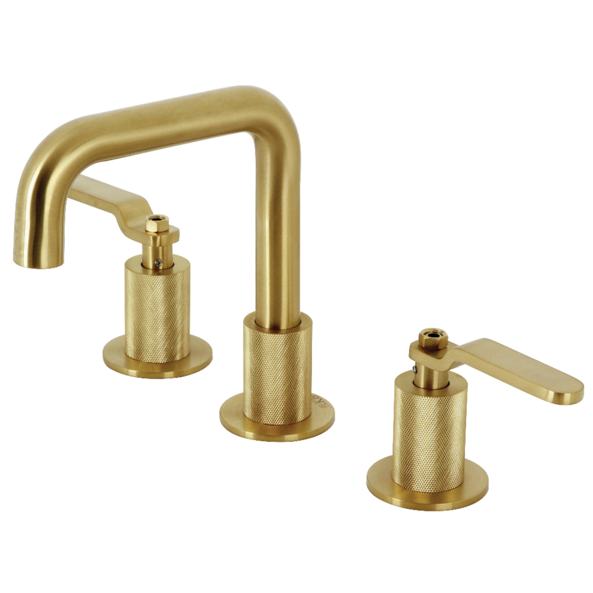 Kingston Brass KS1417KL Whitaker Widespread Bathroom Faucet with Push Pop-Up Drain, Brushed Brass