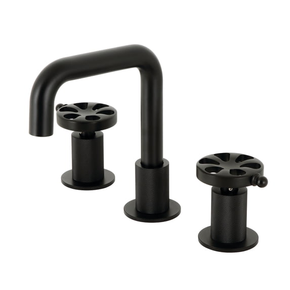 Kingston Brass KS1410RX Belknap Widespread Bathroom Faucet with Push Pop-Up Drain, Matte Black