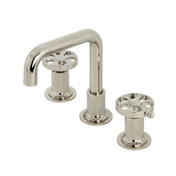 Kingston Brass KS142RXPN Belknap Widespread Bathroom Faucet with Push Pop-Up Drain, Polished Nickel