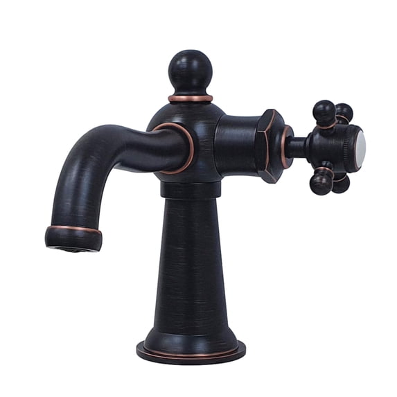 Kingston Brass KS154BXNB Nautical One-Handle Single-Hole Bathroom Faucet with Push Pop-Up Drain, Naples Bronze
