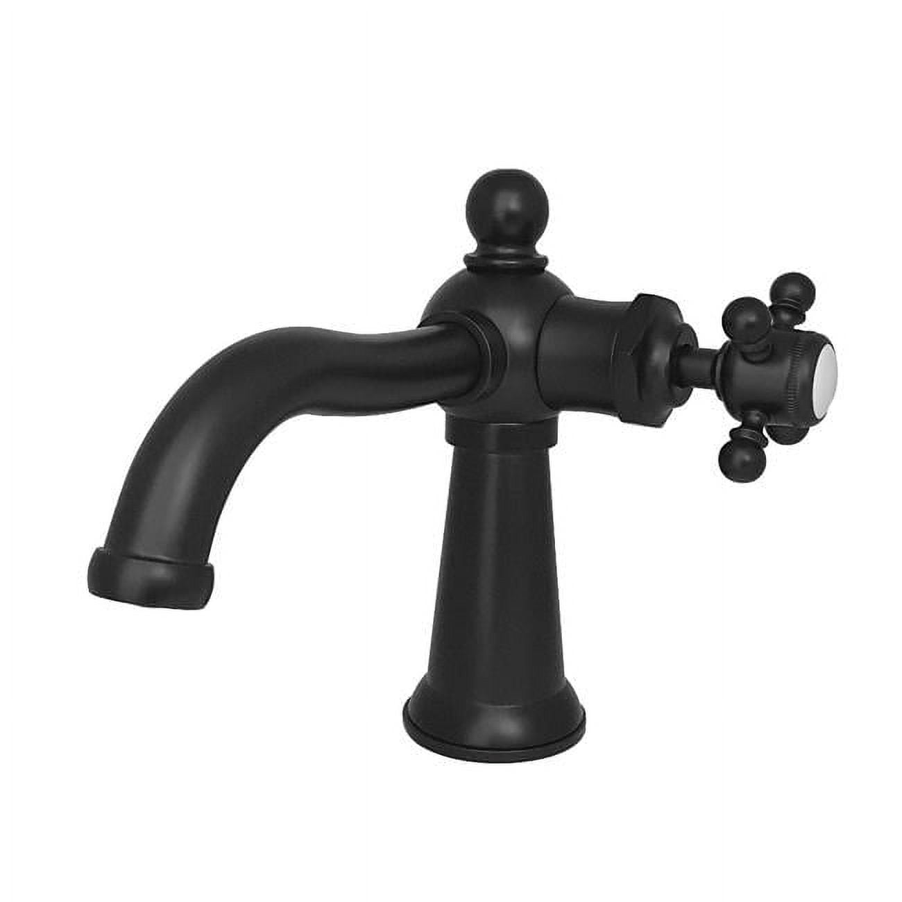 Nautical Matte Black Single-Handle Bathroom Faucet with Chrome Finish