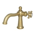 thumbnail image 1 of Kingston Brass KS154BXBB Nautical One-Handle Single-Hole Bathroom Faucet with Push Pop-Up Drain, Brushed Brass, 1 of 4