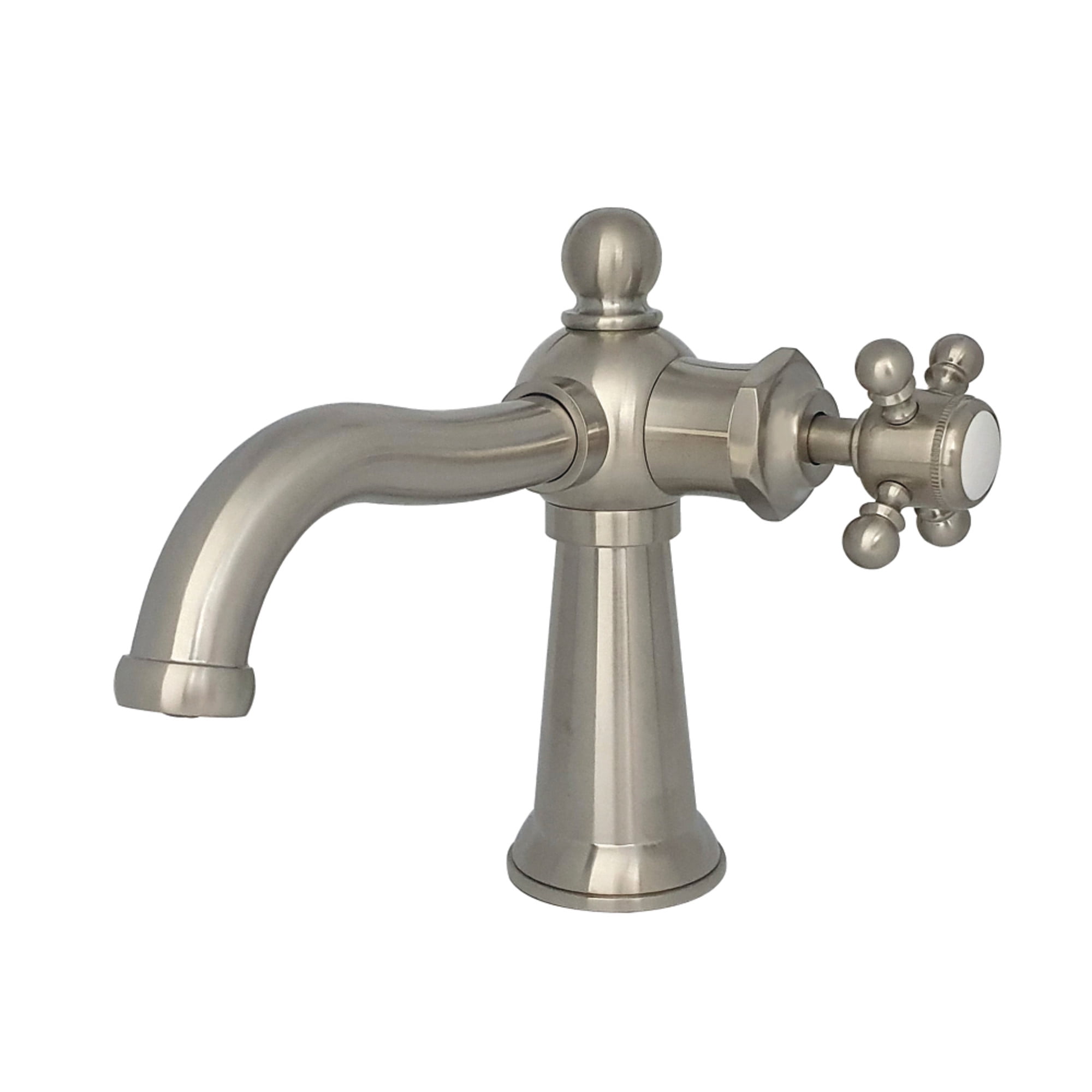 Kingston Brass KS154BXBN Nautical One-Handle Single-Hole Bathroom Faucet with Push Pop-Up Drain, Brushed Nickel