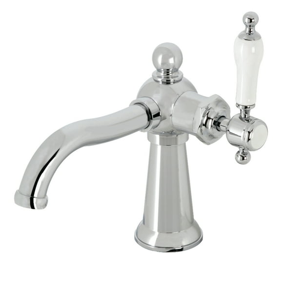 Kingston Brass KS154KLCP Nautical One-Handle Single-Hole Bathroom Faucet with Push Pop-Up Drain, Polished Chrome