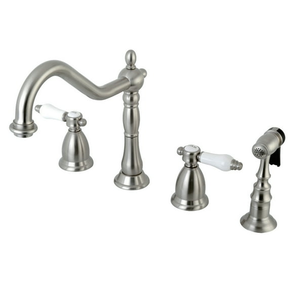 Kingston Brass Widespread Kitchen Faucets With Brushed Nickel KS1798BPLBS