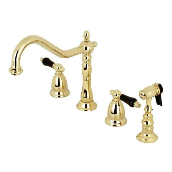Kingston Brass Widespread Kitchen Faucets With Polished Brass KS1792PKLBS
