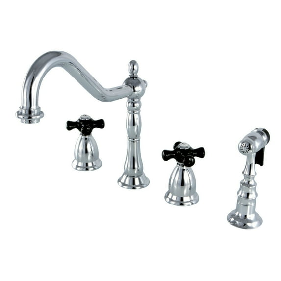 Kingston Brass KS1791PKXBS Widespread Kitchen Faucet, Polished Chrome