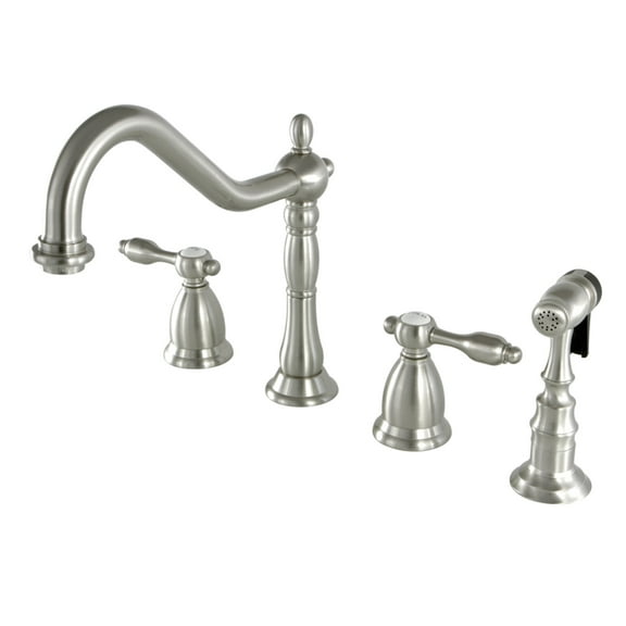 Kingston Brass KS1798TALBS Widespread Kitchen Faucet, Brushed Nickel