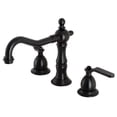 thumbnail image 1 of Kingston Brass KS1970KL Whitaker Widespread Bathroom Faucet with Brass Pop-Up, Matte Black, 1 of 5